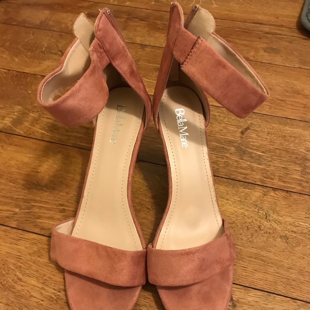 pink suede heel